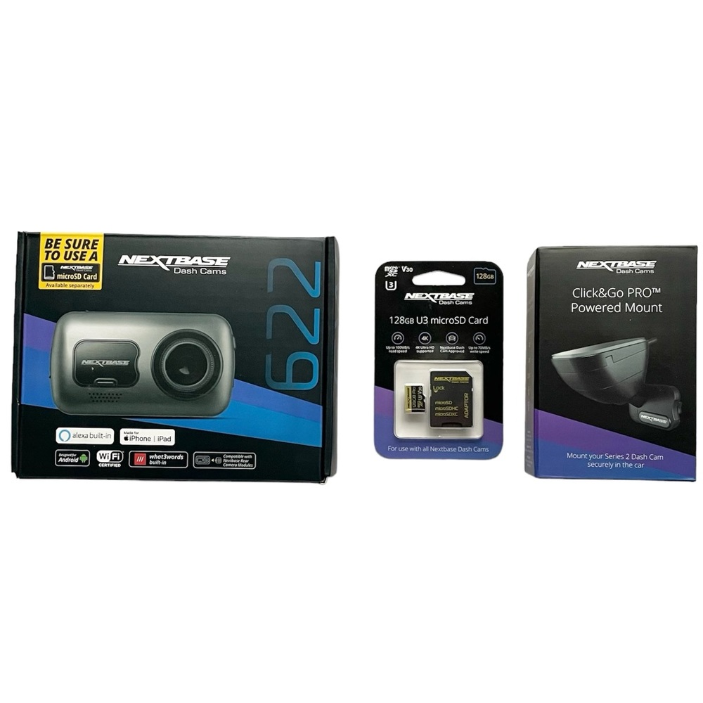 NEW NextBase Dash Cam 4K 622GW + 128GB + extra mount